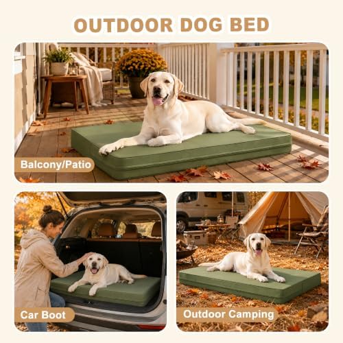 XXL Dog Bed Waterproof Washable, Wipeable Leather Large Crate Pad 48" Green - Image 6