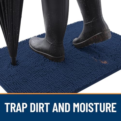 OLANLY Dog Door Mat for Muddy Paws 47x24, Super Absorbent Chenille Mud Mat - Image 2