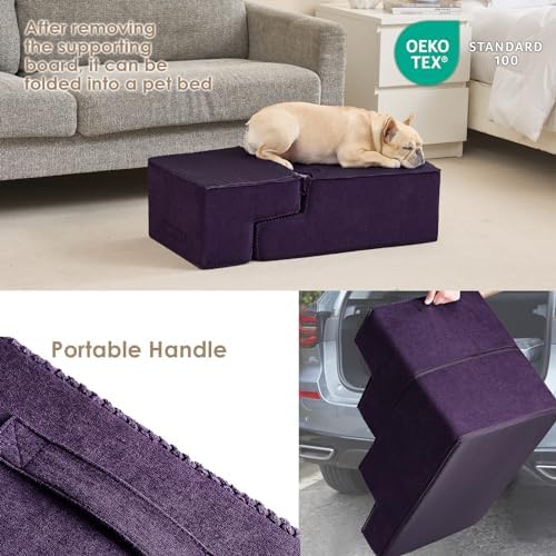 EHEYCIGA Dog Stairs for Bed 18" H, Dog 4-Steps for High Bed - Image 5