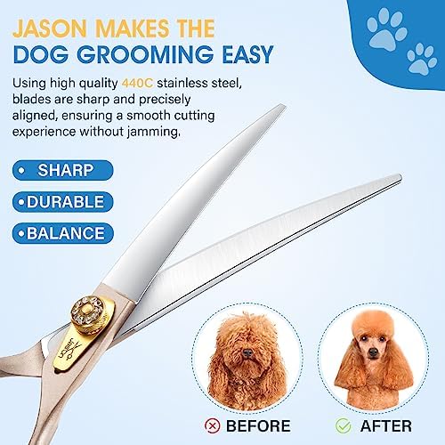 JASON Curved Dog Grooming Scissors - Image 3