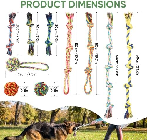 Aitmexcn Dog Rope Toys, 10 Pack Cotton Chew Tug Toys - Image 5