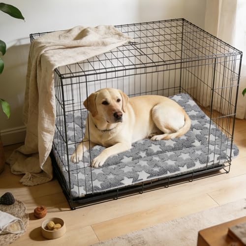 Mora Pets Dog Crate Pad Bed Ultra Soft Pet Mat Star Print Grey 41 x 29 Inch - Image 5