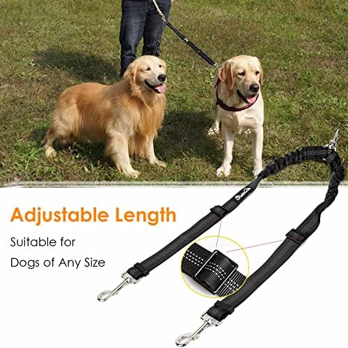 AUTOWT Double Dog Leash, No Tangle 360°Swivel Rotation Reflective Lead - Image 2