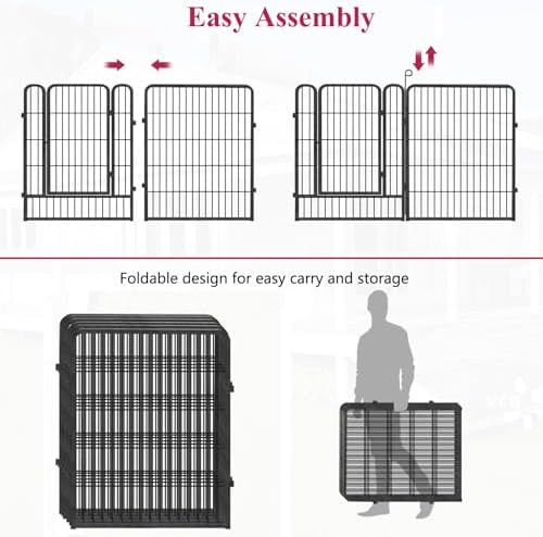 Dog Playpen Outdoor Dog Fence for Yard, 32inch 24 Panels Dog Pens Outside - Image 6