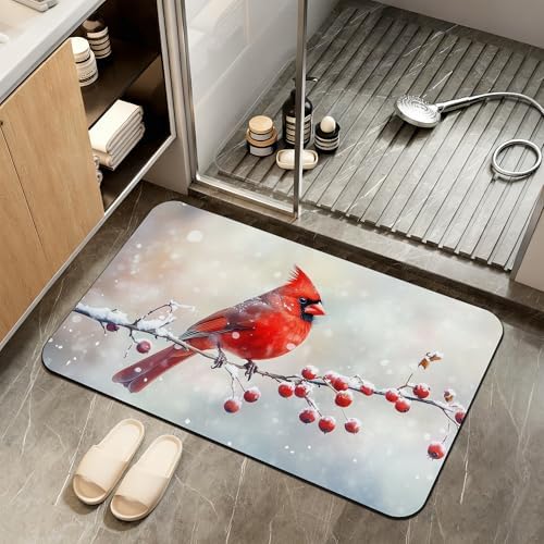 Bath Mat, Quick-Drying Non-Slip Rubber Bath Mats Absorbent Diatomaceous Earth by ZTHLL