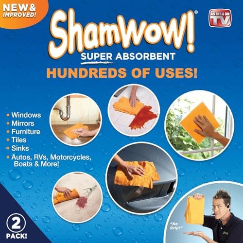 ShamWow Shammy Cloth 2-Pack, Super Absorbent Chamois Towel - Image 5