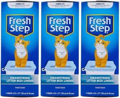Fresh Step Drawstring Cat Litter Liners, 2.5 ft x 17 in by FreshStep