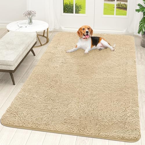OLANLY Dog Door Mat for Muddy Paws 70x46, Super Absorbent Chenille Mud Mat by OLANLY