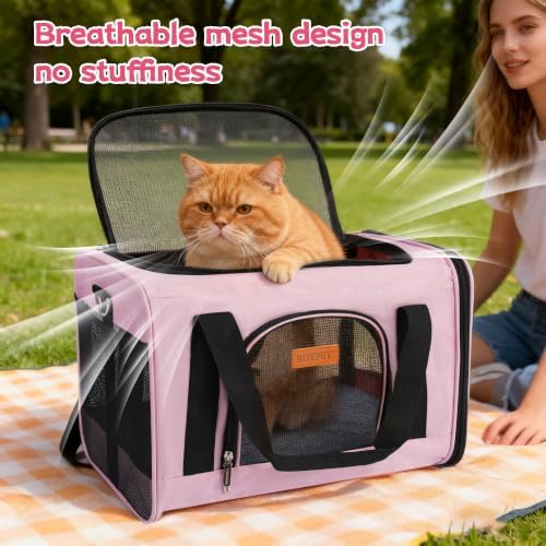 ROYPET Cat Carrier, Portable Pet Carrier Bag Pink - Image 2