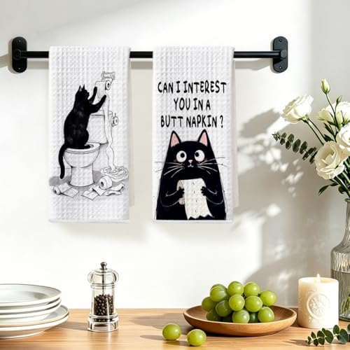 Hanamiya Na 2Pcs Funny cat Hand Towel - Image 4