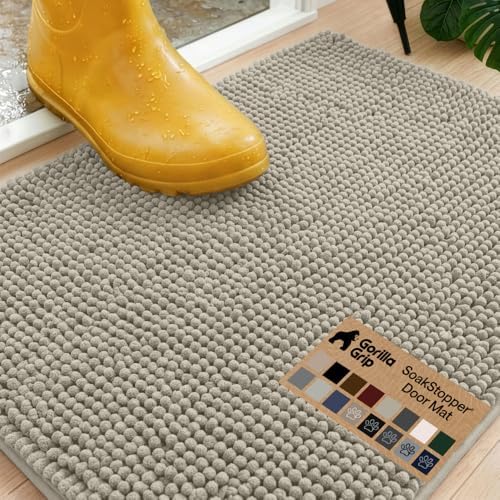 GORILLA GRIP SoakSTOPPER Dog Door Mat, Machine Wash and Dry, 30x20 Cream by GorillaGrip
