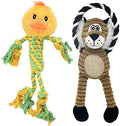 Duck Rope Dog Toy, Plush Lion Squeaky Dog Toy, 2 Pack by HUGEME