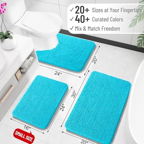 OLANLY Toilet Rugs U-Shaped 20x20, Soft Absorbent Chenille Contour Rugs - Image 2