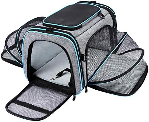 Airline Approved Pet Carrier, Large Soft Sided Pet Travel TSA Carrier 4 Sides by MASKEYON