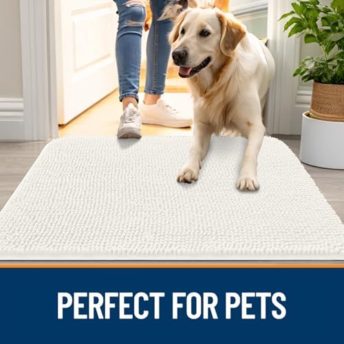 OLANLY Dog Door Mat for Muddy Paws 30x17, Super Absorbent Chenille Mud Mat - Image 6
