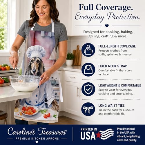 Caroline's Treasures Afghan Hound The Chef Apron Cooking Kitchen Server Baking - Image 4