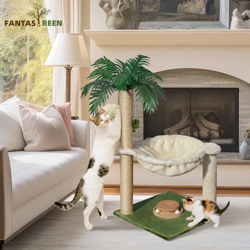 Fantasreen Cat Tree 28'' with Hammock & Interactive Toy - Image 6