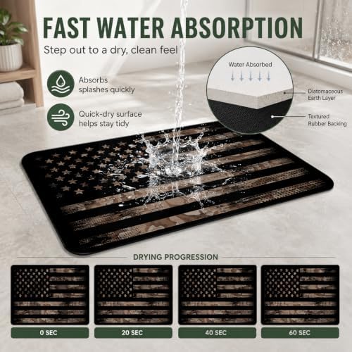 Natural Diatomaceous Earth Bath Mat, Ultra Thin Quick Dry Floor Rug - Image 4
