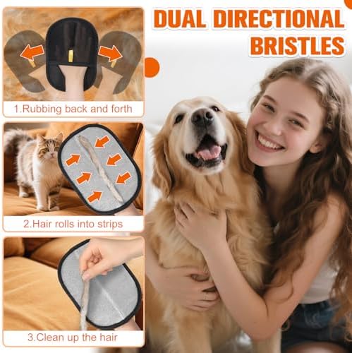 Pet Grooming Glove for Dogs and Cats, Pet Hair Remover Glove Deshedding Brush - Image 3