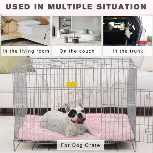 Exsnugy Washable Dog Bed Mat Large Size Fluffy Pet Crate Pad 48x30 XXL - Image 2