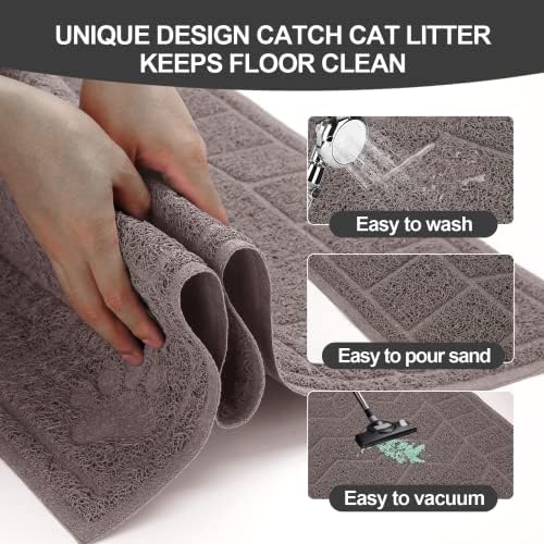 Cat Litter Mat, Litter Trapping Mat Soft on Kitty Paws, Waterproof, Easy Clean - Image 3