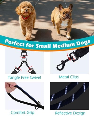 PetBonus Rope Double Dog Leash, No Tangle Dual Leash - Image 2