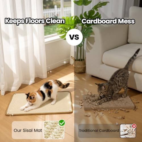 Conlun Cat Wall Scratcher, Dual Mount Sisal Scratching Mat - Image 3
