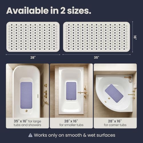 homerella Bathtub Mat Non Slip 28x16 Shower Mat Non Slip Anti Mold BPA Free - Image 5