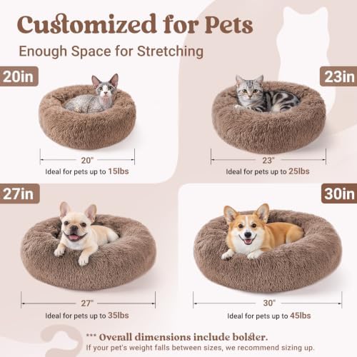 rabbitgoo Calming Cat Beds for Indoor Cats, 20 inches, Light Brown - Image 5