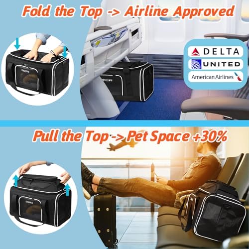 Petskd Top-Expandable Small Pet Carrier 18"x11"x11" Airline Approved - Image 2