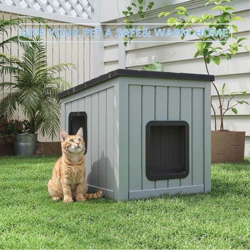 DRATO Outdoor Cat House Waterproof PP Material Feral Cat Shelter, Robust Sturdy - Image 7