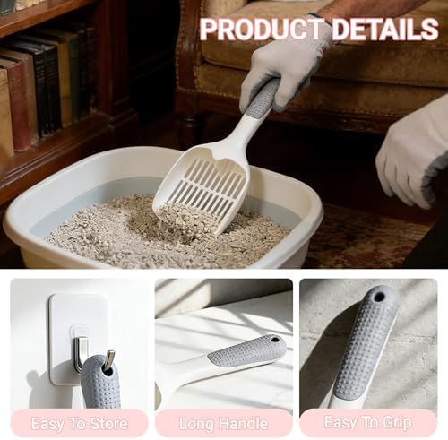 Cat Litter Scoop with Long Comfort Handle, Deep Sifting Shovel - Image 7