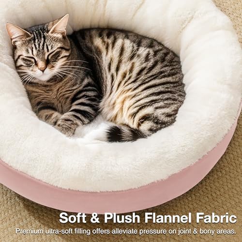 Love's cabin Round Donut Cat and Dog Cushion Bed, 20in Pet Bed - Image 6