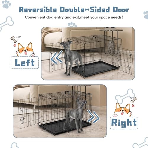 DUMOS 36 Inch Dog Crate, Puppy Small Medium Foldable Dog Cage Pet Kennel - Image 4