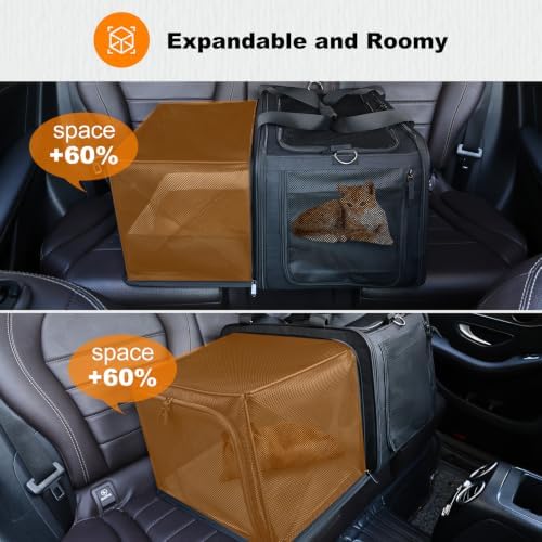 pidipiti 20x14x14 Soft-Sided Expandable Large cat car Travel Carrier - Image 3