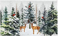 Pine Tree Bath Rug Winter Forest Deer Bathtub Mats 20X32 Inch Non Slip by Giwawa