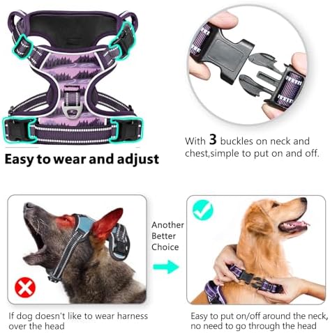 Timos Small Dog Harness, No Pull No Choke, Easy On & Off, Moon Night - Image 2