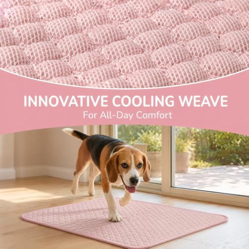 Dog Cooling Mat for Dogs Medium Pets, Gel Free Ice Silk Self Cooling Pad - Image 2