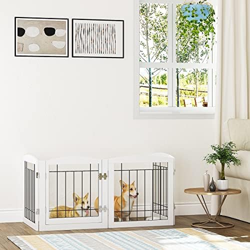 PAWLAND Dog Gate Indoor with Door, Freestanding Pet Gate - Image 4
