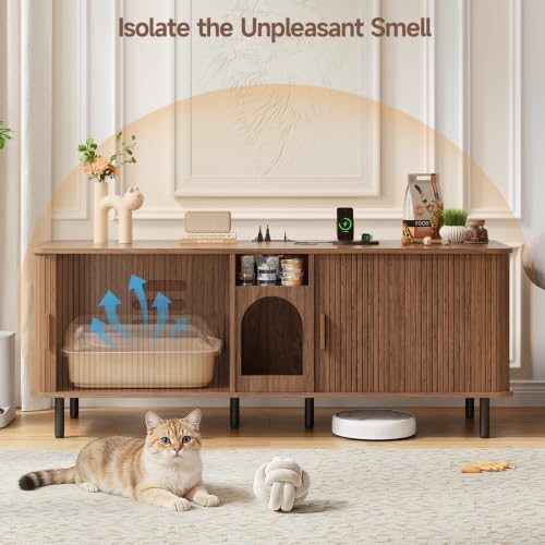 ONBRILL 65 Inches Cat Litter Box Enclosure - Image 3