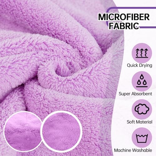 Dog Bathrobe, Fast Drying Coat, Super Absorbent Bath Towel Purple S - Image 2