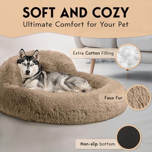 Large Dog Bed - 36'' Calming Donut Dog Beds, Dog Beds Large Sized Dog - Image 3