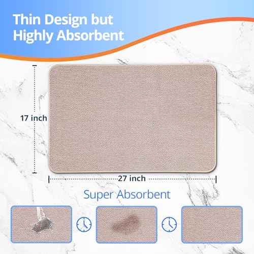 Upgraded Bath Mat 17x27Inch, Thin Bath Mats Rugs - Image 2