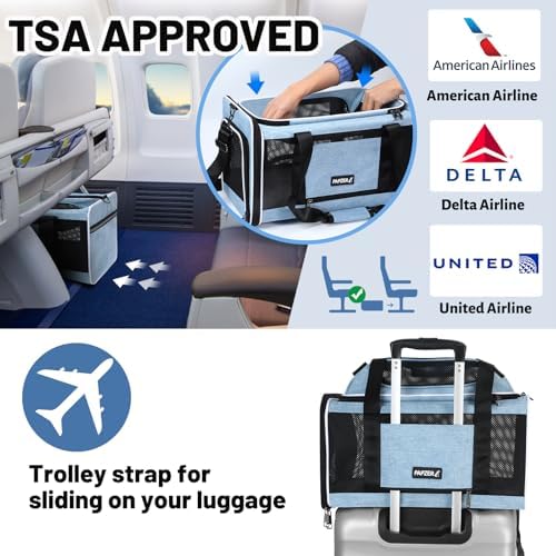 Cat Carrier Top-Expandable 18x11x11, United Delta American Airline Approved - Image 3