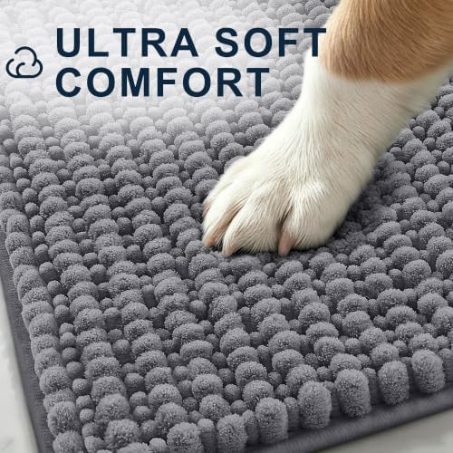 Smiry Dog Door Mat for Muddy Paws 36x24, Ultra Absorbent Chenille Doormat - Image 3