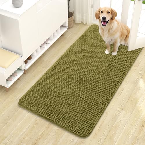 OLANLY Dog Door Mat for Muddy Paws 44x24, Super Absorbent Chenille Mud Mat by OLANLY