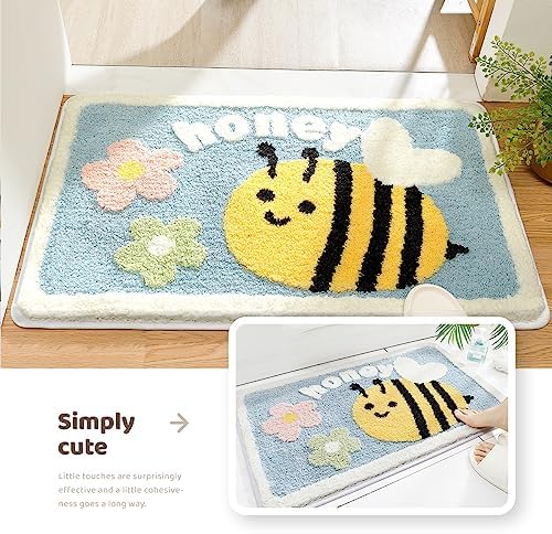 Molesun Bee Bath Mat 16x24, Soft Absorbent Microfiber Bath Rugs - Image 3