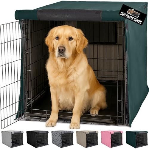 GORILLA GRIP Dog Crate Covers, Wire Kennel Topper, 42 in, Hunter Green by GorillaGrip