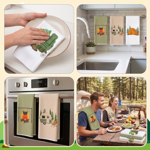 Camping Kitchen Hand Towel, 6 Pack Kitchen Dish Cloths Set - Image 5