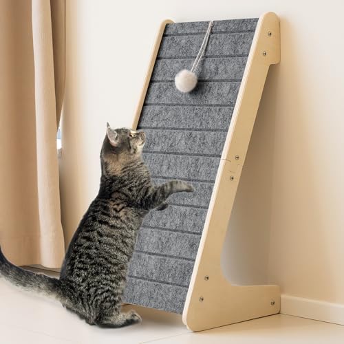 PETKARAY Felt Cat Scratcher, L Shaped Scratching Pad, Scratch Resistant Carpet by PETKARAY